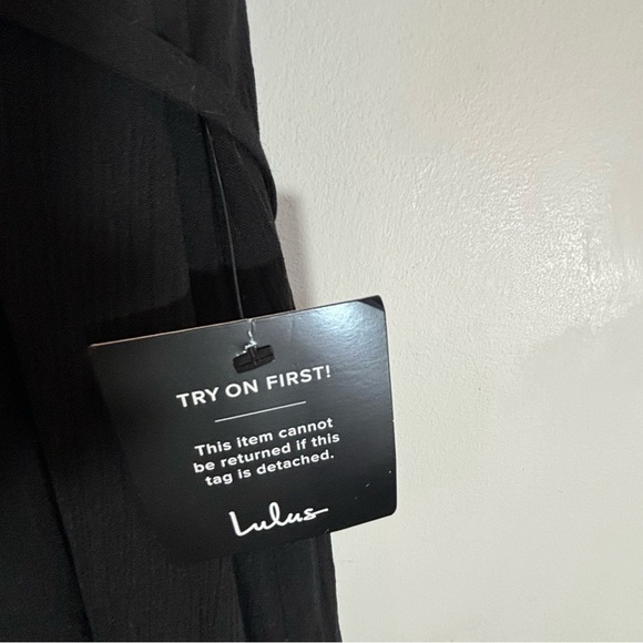 LULUS Sz 1X Maxi Dress True Wrap Slab Cotton Slit Sleeves Partly Lined  NEW - Picture 5 of 14